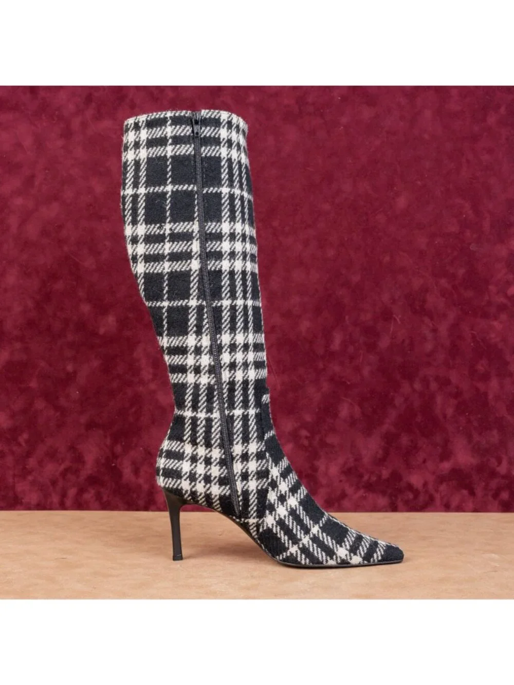 Burberry Women Twed Wool Pointy Toe Fashion Heel Knee Boots sz 11US EUR41 - Picture 9 of 9